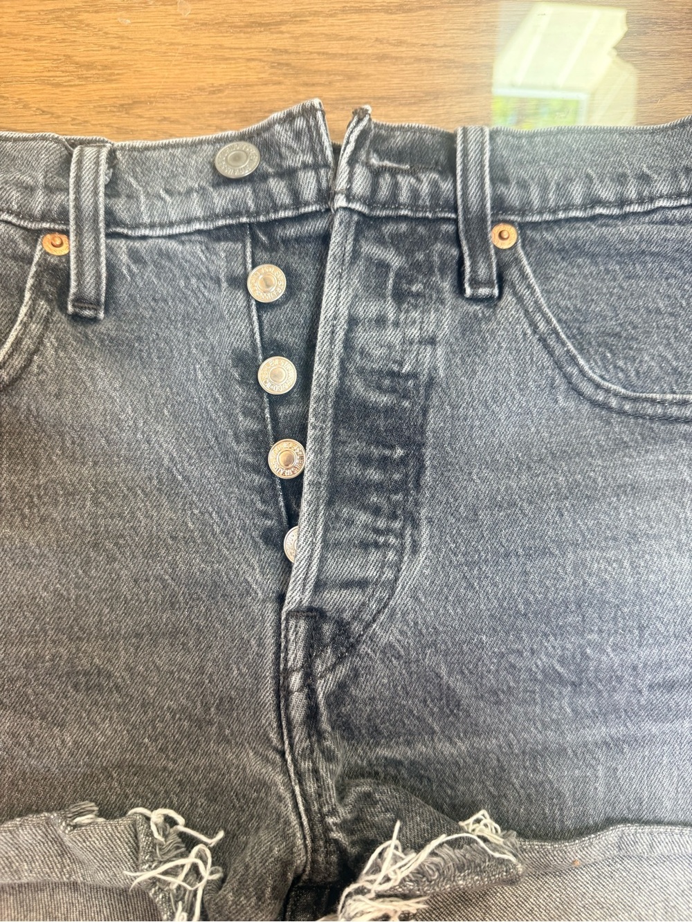Levi's Black Washed Denim Jean Shorts